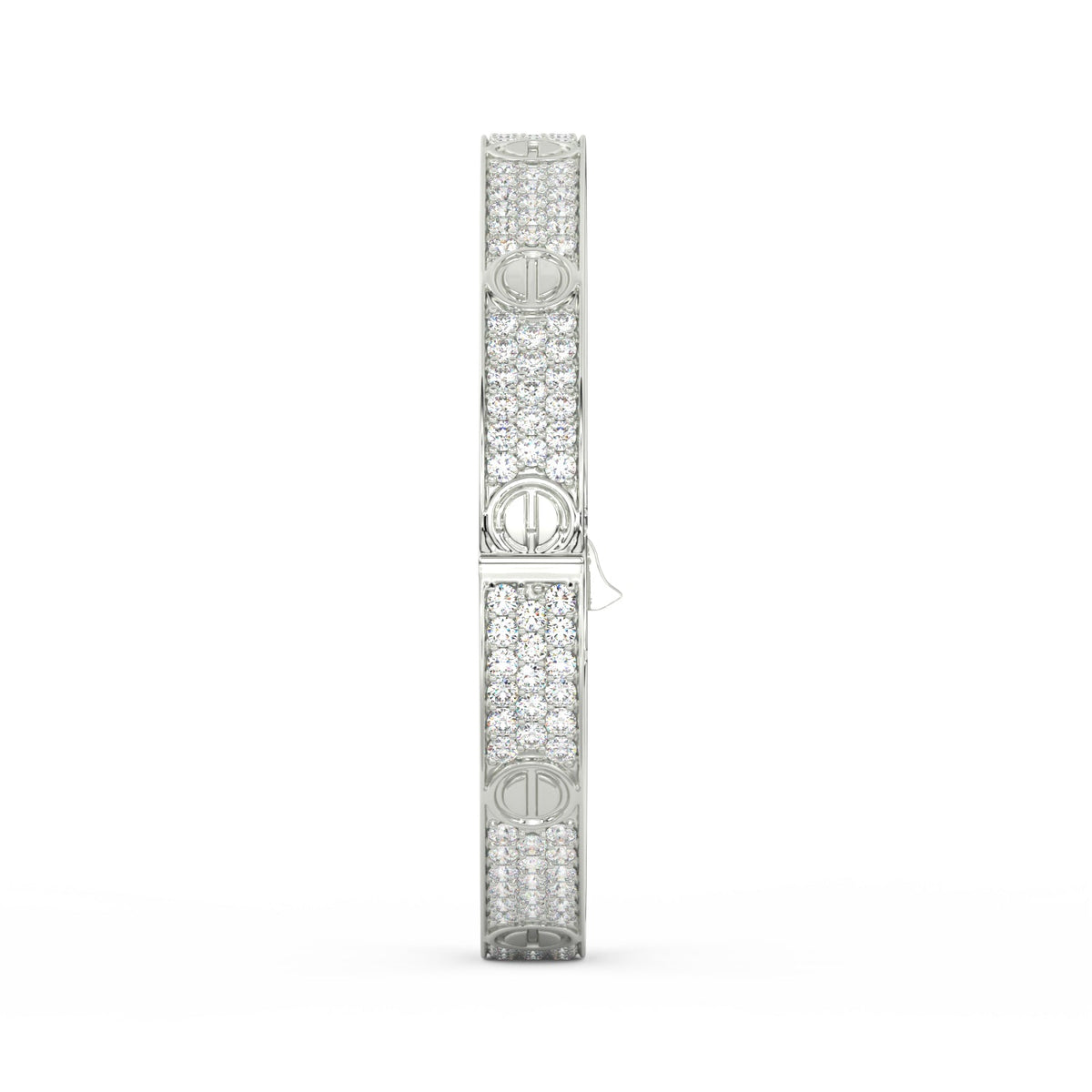6.80 Ct Round Cut Moissanite Pave Set Cartier Bangle 14K Yellow Gold Plated