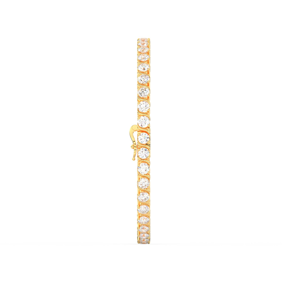 8.40 Ct Round Cut Moissanite Wave Tennis Bracelet 14K Yellow Gold Plated