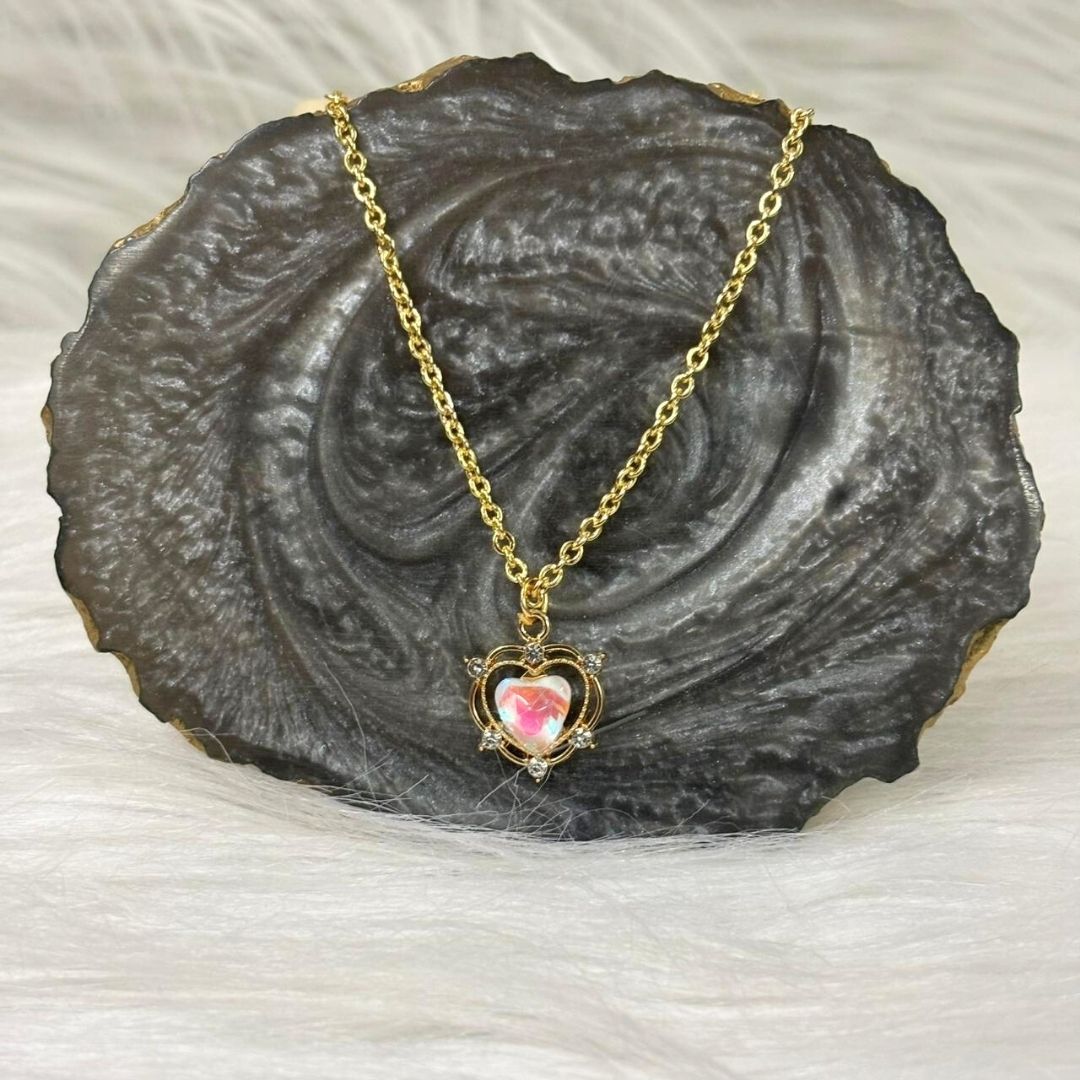 Luna Glow Stone Heart Shape Pendant Necklace