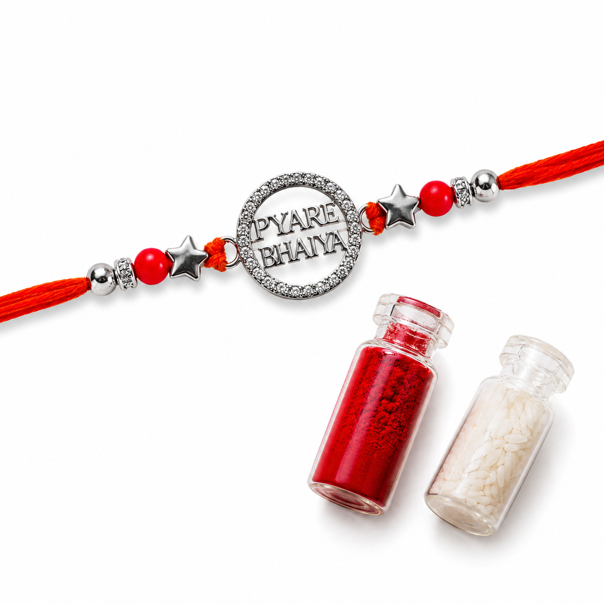 925 Silver CZ Stone Pyare Bhaiya Rakhi | House of Diana