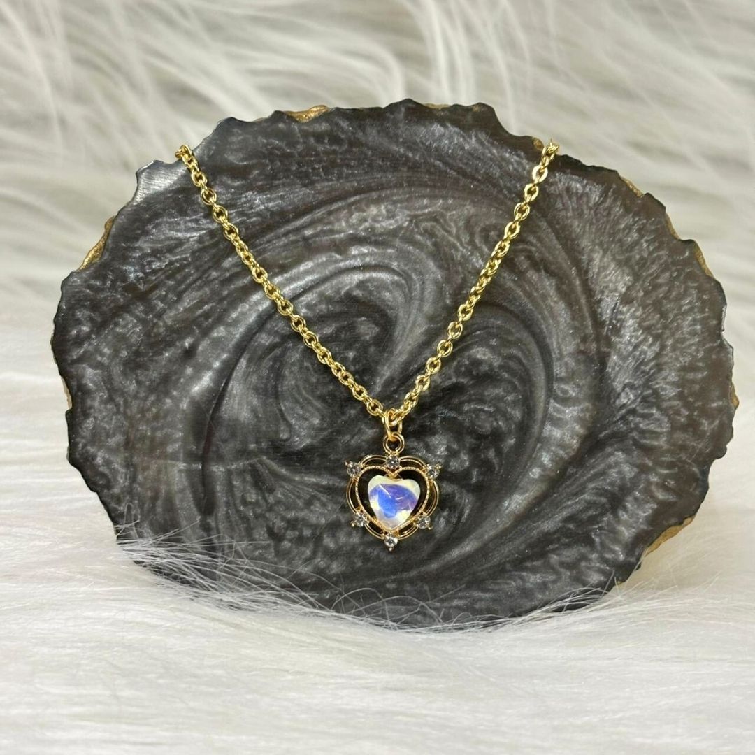 Luna Glow Stone Heart Shape Pendant Necklace
