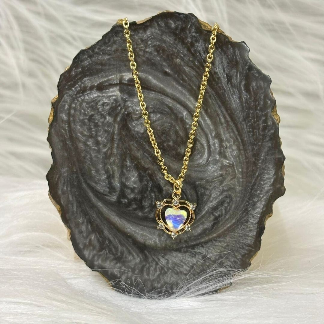 Luna Glow Stone Heart Shape Pendant Necklace