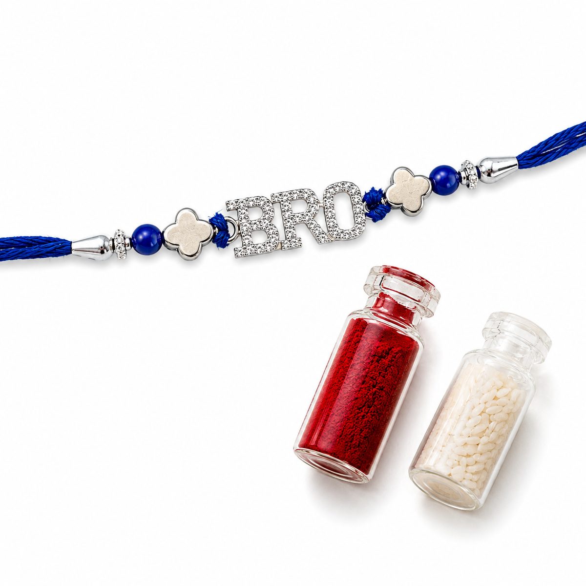 925 Silver Rhodium Plated Designer Rakhi Combo (Set of 3)
