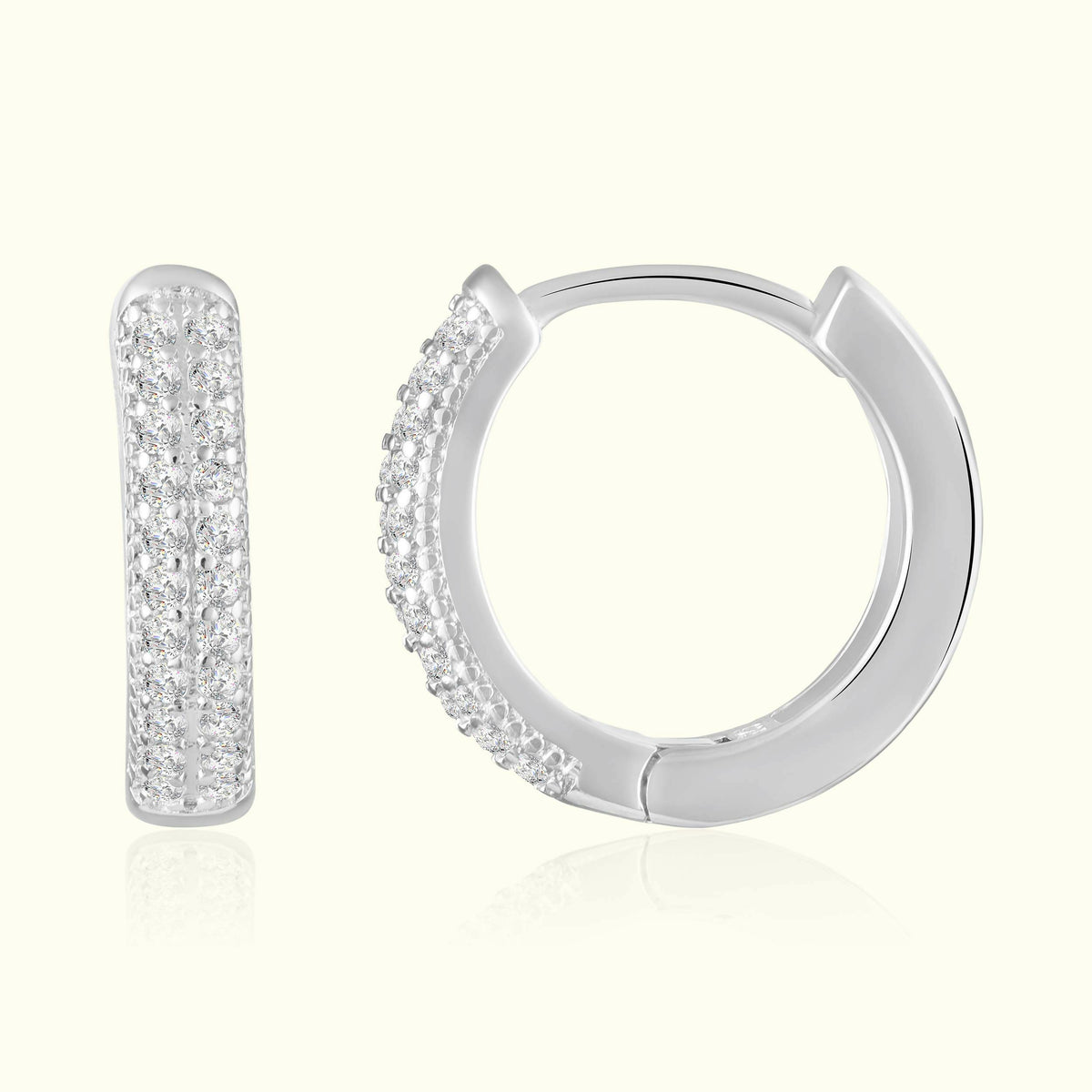 Double Line CZ Silver Bali