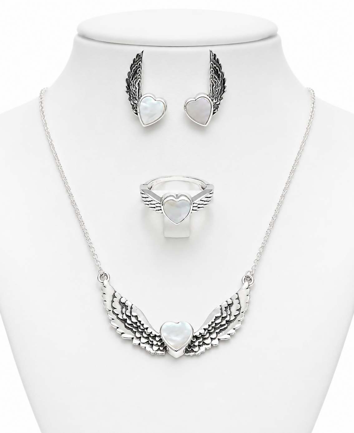 Celestial Wings Rainbow Moonstone 925 Sterling Silver Jewellery Set