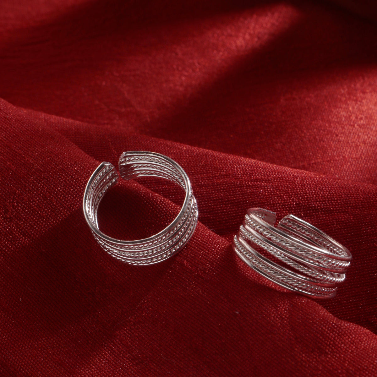 925 Sterling Silver Adjustable Toe Ring for Women | Handmade Jewelry | Elegant White Silver Design | Size 1.7 cm | One Pair