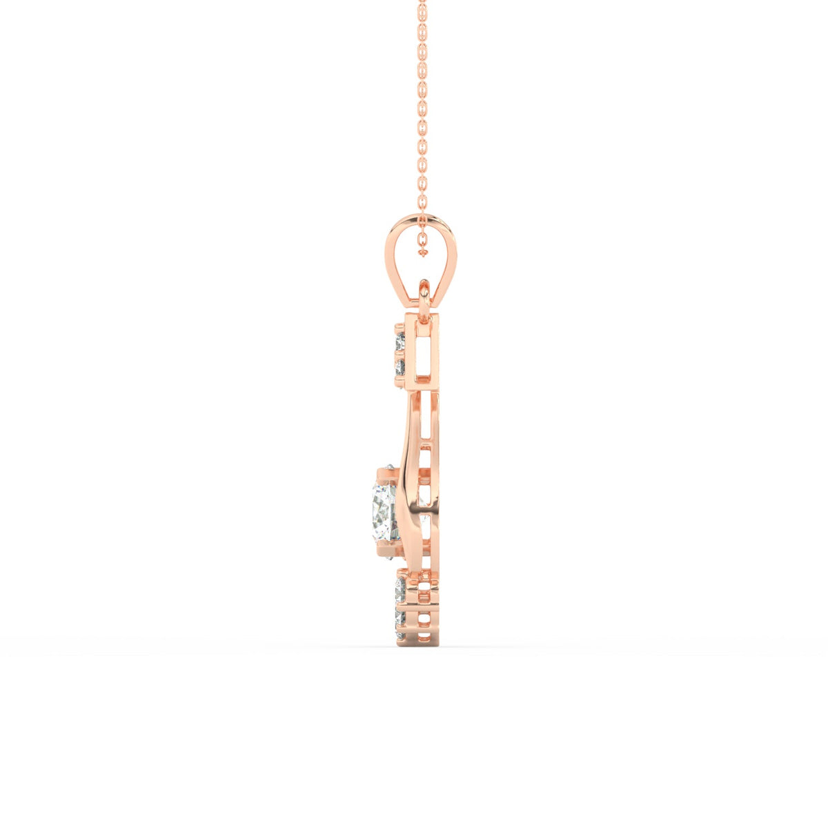 2.44Ct Round Cut Moissanite Teardrop Pendant in 14K Yellow Gold Plated