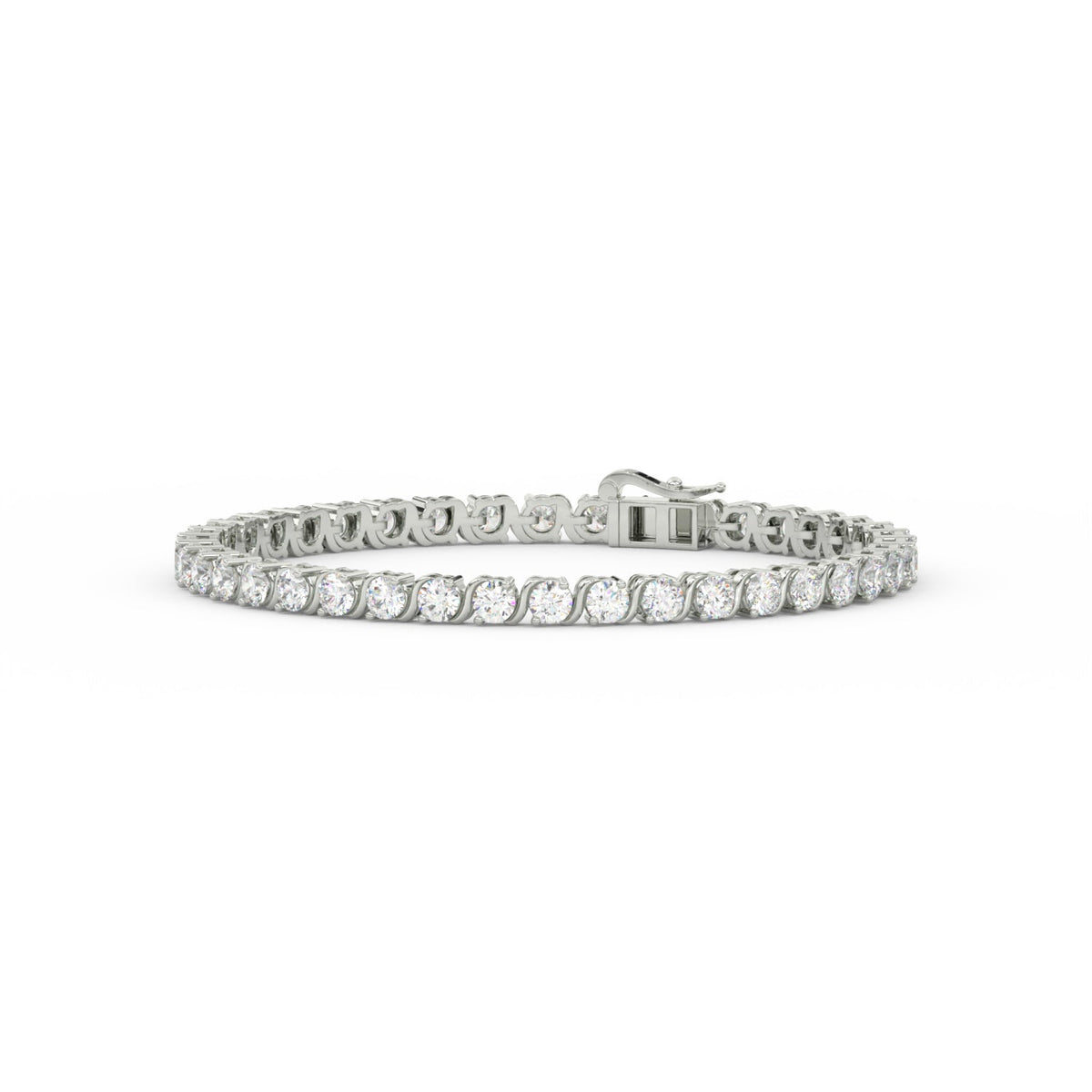 8.40 Ct Round Cut Moissanite Wave Tennis Bracelet 14K Yellow Gold Plated