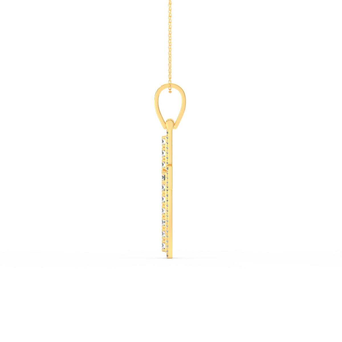 3Ct Round Moissanite Men Cross Pendant 14K Yellow Gold Plated