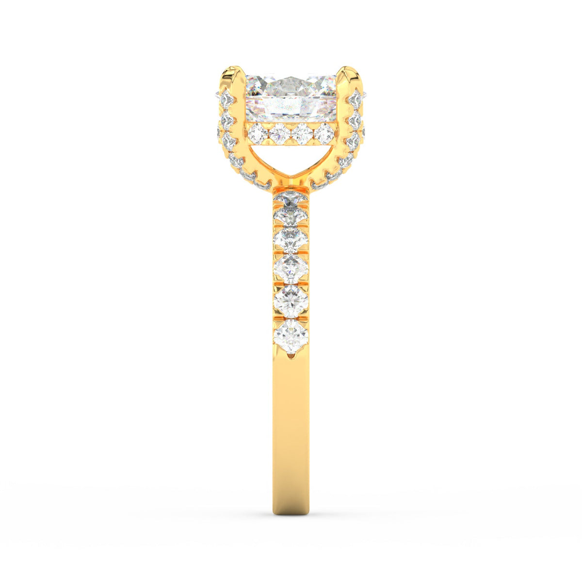 3.18Ct Oval Cut Moissanite Halo Engagement Ring 14K Yellow Gold Plated