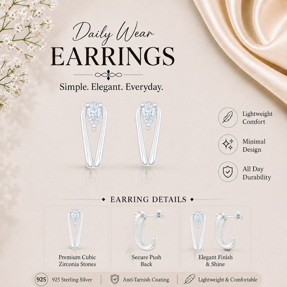 MAIRA Elara Pear Drop 925 Sterling Silver Earrings