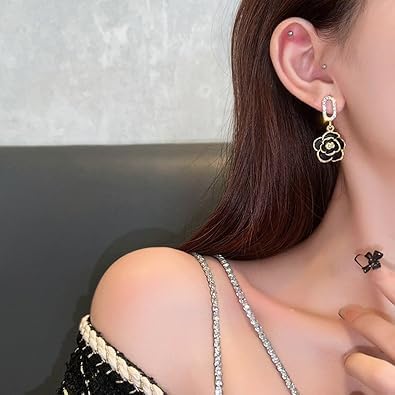 astria-jewellery-black-floral-drop-earrings-for-women