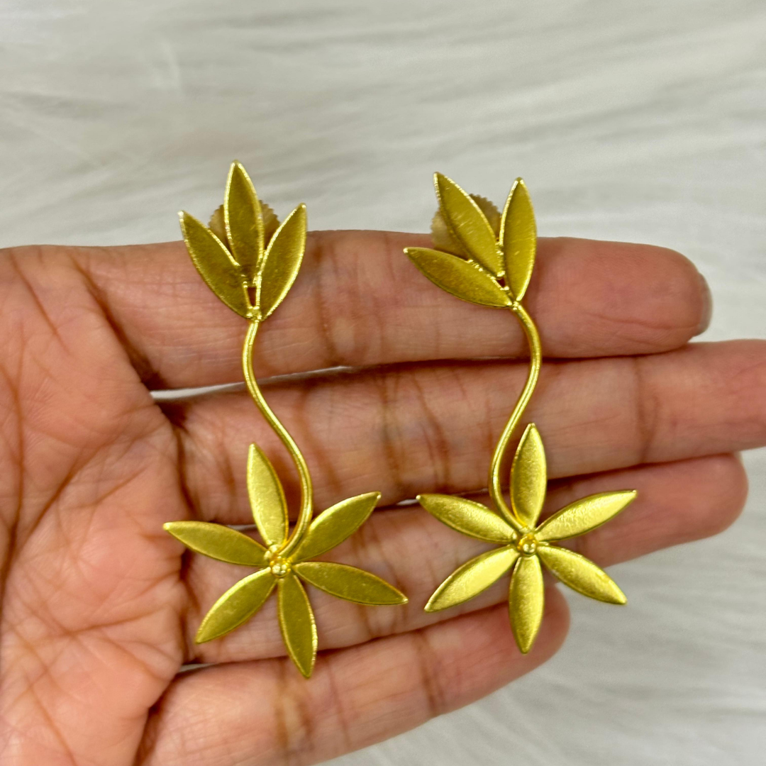 Gold Plated Floral Earrings