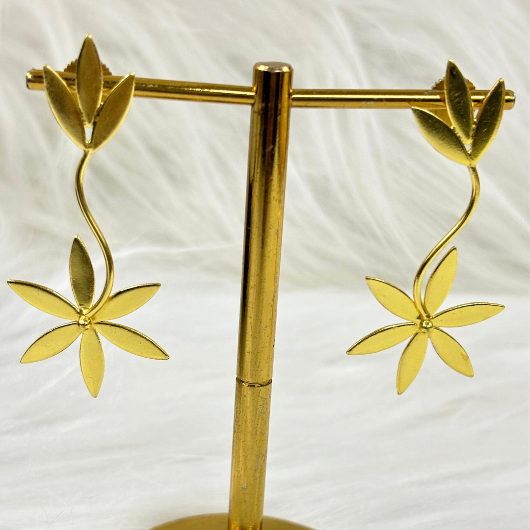 Gold Plated Floral Earrings