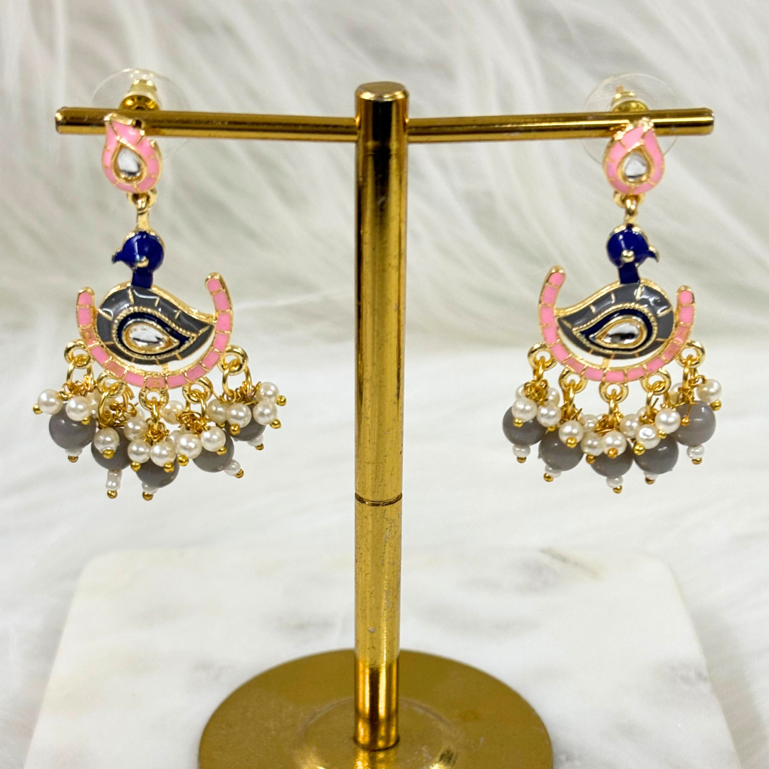 Gold Plated Peacock Earrings