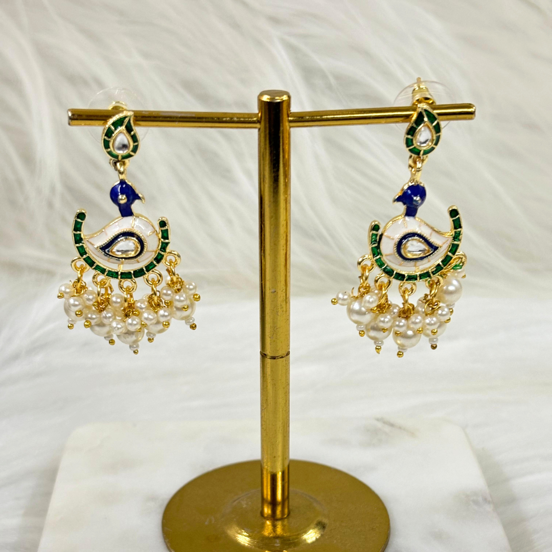 Gold Plated Peacock Earrings
