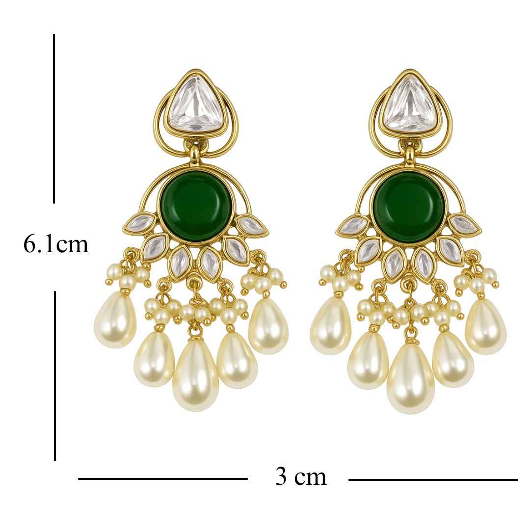 Gold Plated Emerald Earrings
