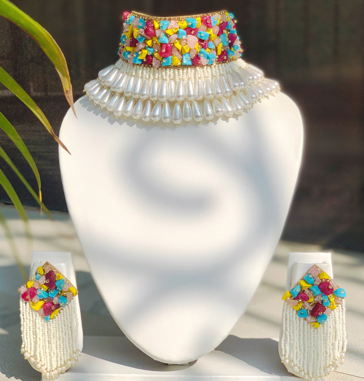 Luna Choker Necklace Set handcrafted by Label Pooja Rohra