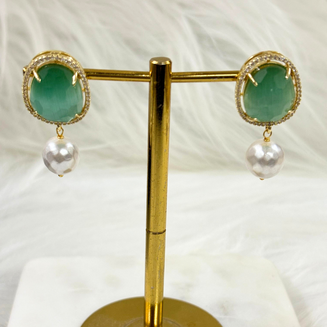 Gold Plated Emerald Earrings