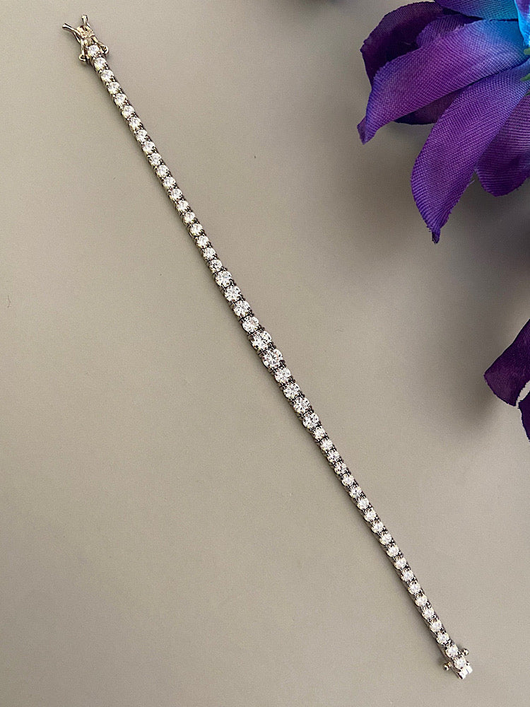 Silver Radiant Solitaire Tennis Bracelet