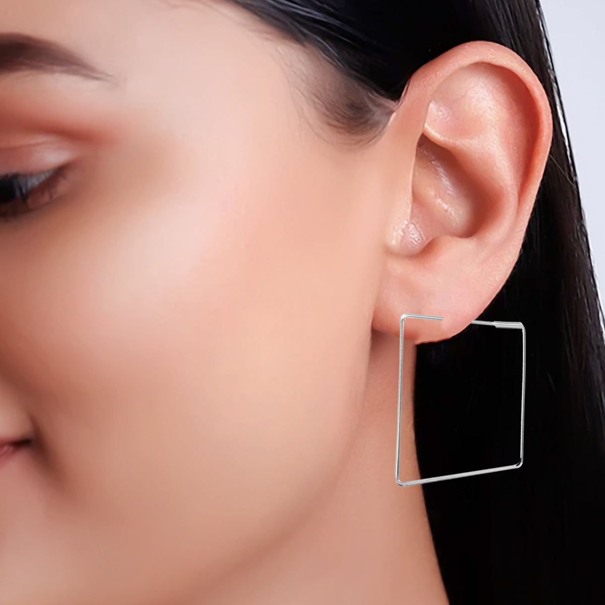925 Sterling Silver Hoop Earring | Handmade Minimalist Jewelry | Elegant Timeless Design | Size 3.4 cm | One Pair