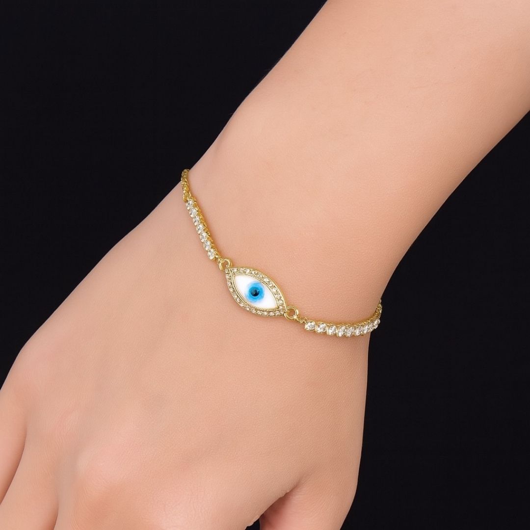 Evil Eye Bracelet with Cubic Zirconia