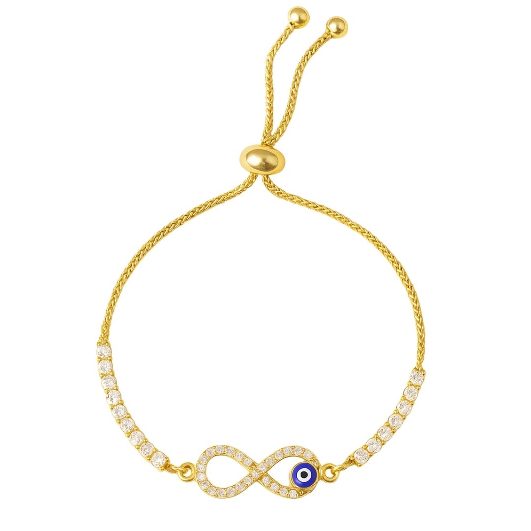 Evil Eye Infinity Bracelet with Cubic Zirconia