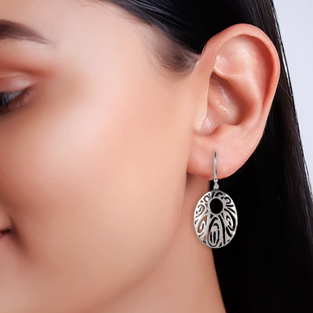 925 Sterling Silver Earrings | Handmade Minimalist Jewelry | Elegant Timeless Design | Size 3.9x1.9 cm | One Pair