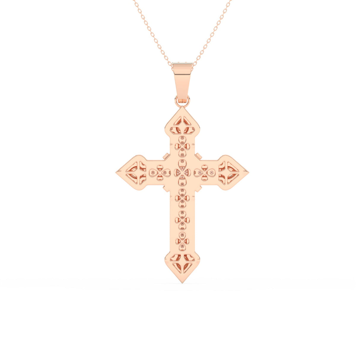 1.51Ct Round Cut Moissanite Men’s Cross Pendant in 14K White Gold