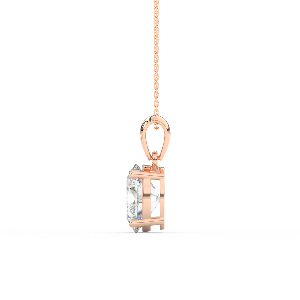 Oval Cut Moissanite Solitaire Pendant in 14K Yellow Gold Plated
