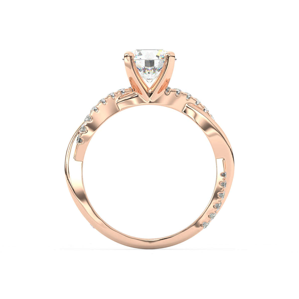 1.50Ct Round Cut Moissanite Twist Solitaire Engagement Ring 14K Yellow Gold Plated