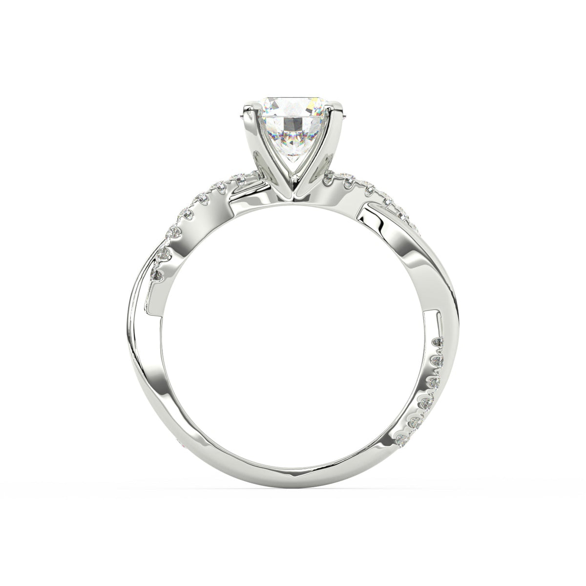 1.50Ct Round Cut Moissanite Twist Solitaire Engagement Ring 14K Yellow Gold Plated