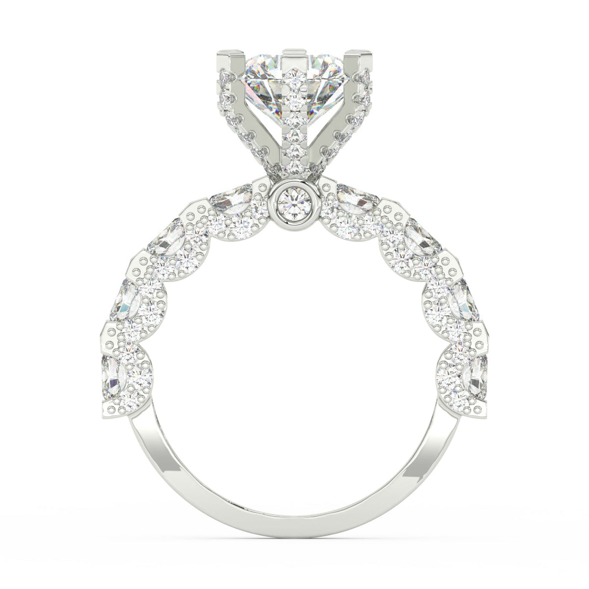 4Ct Round Cut Moissanite Women's Wedding Engagement Ring 14K Yellow Gold Plated
