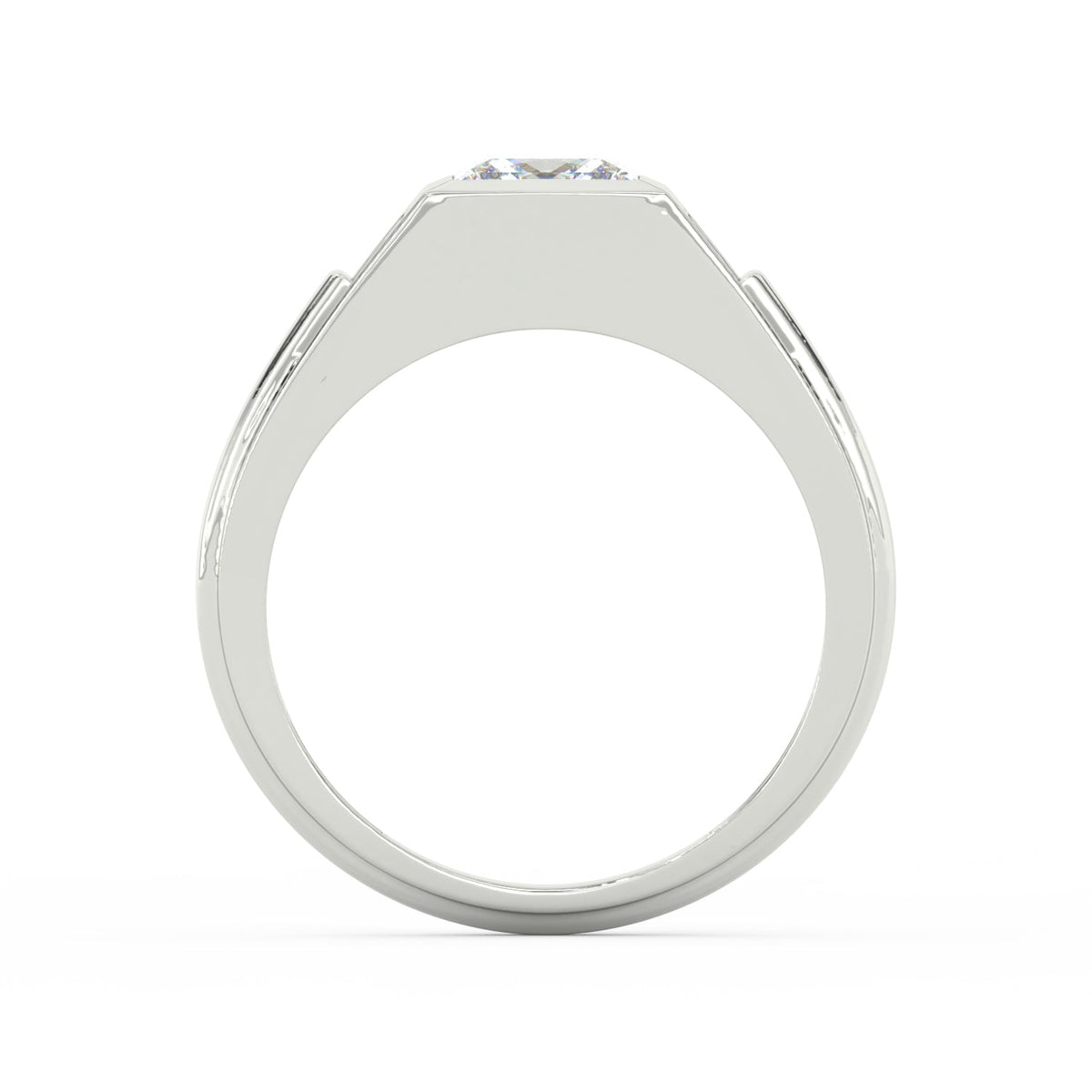2Ct Princess Cut Moissanite Men’s Solitaire Ring 14K Yellow Gold Plated