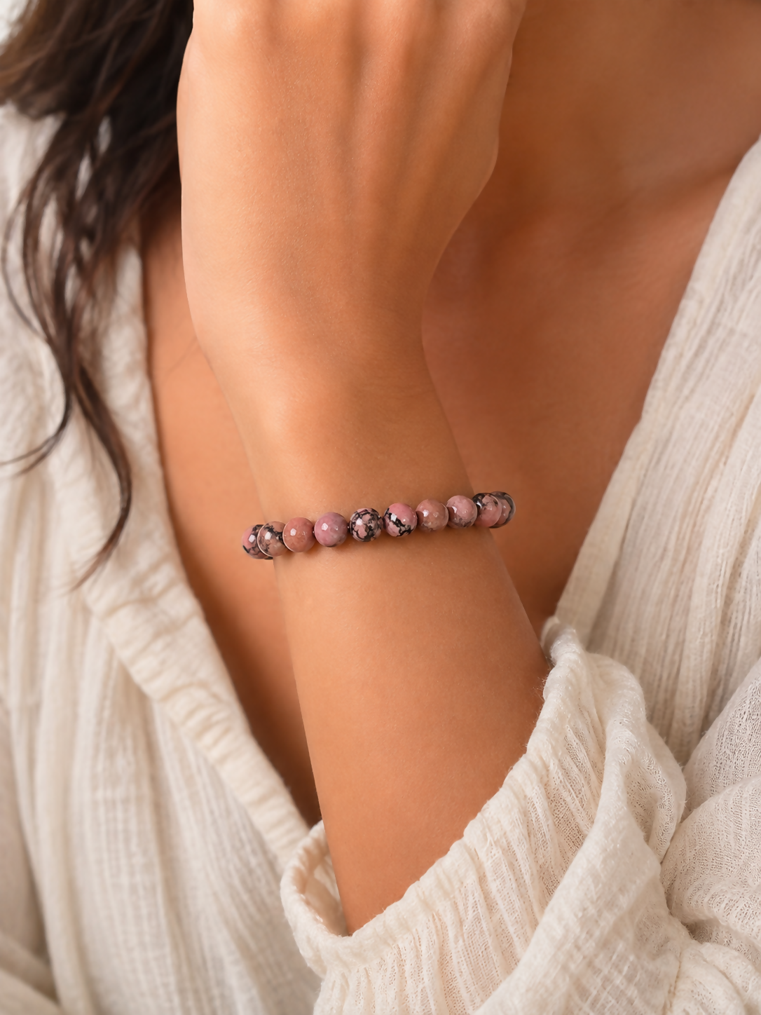 Natural Rhodonite 8mm Gemstone Bracelet