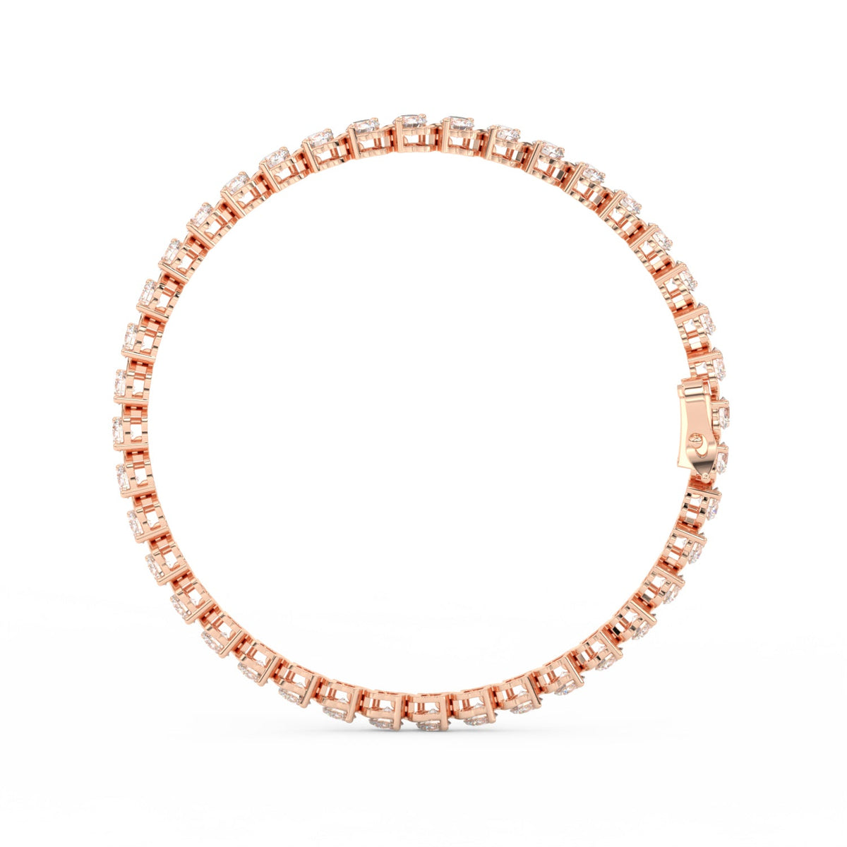 8.40 Ct Round Cut Moissanite Wave Tennis Bracelet 14K Yellow Gold Plated