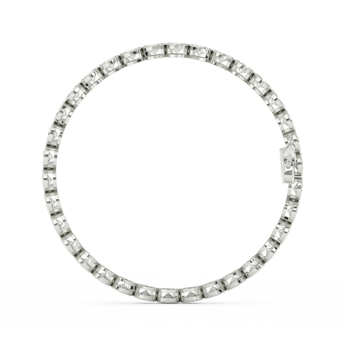8.70 Ct Round Cut Moissanite Bezel Set Tennis Bracelet 14K Yellow Gold Plated