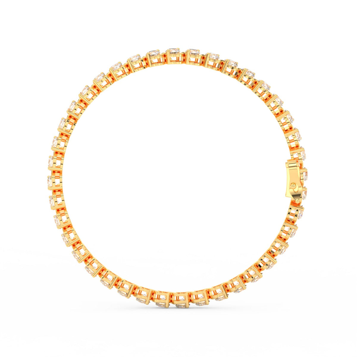 8.40 Ct Round Cut Moissanite Wave Tennis Bracelet 14K Yellow Gold Plated