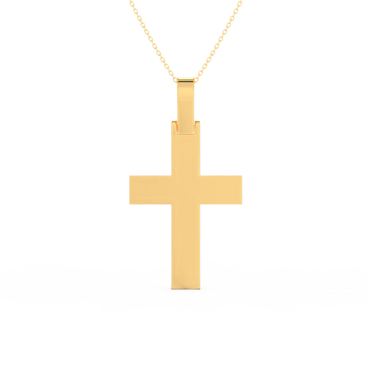 3Ct Round Moissanite Men Cross Pendant 14K Yellow Gold Plated