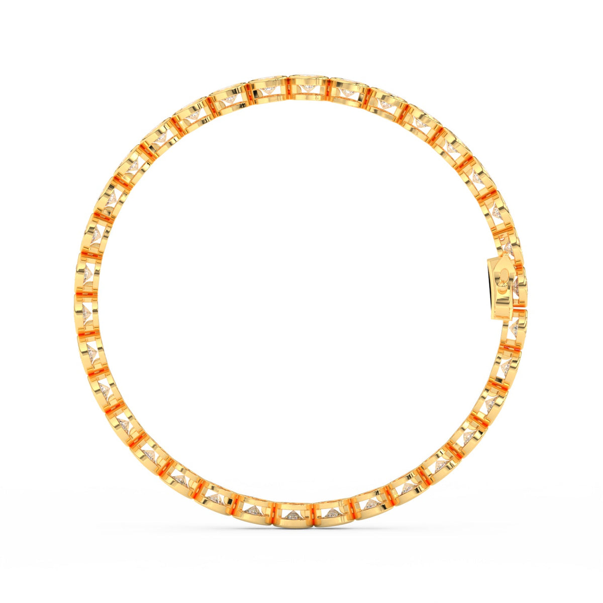 8.70 Ct Round Cut Moissanite Bezel Set Tennis Bracelet 14K Yellow Gold Plated