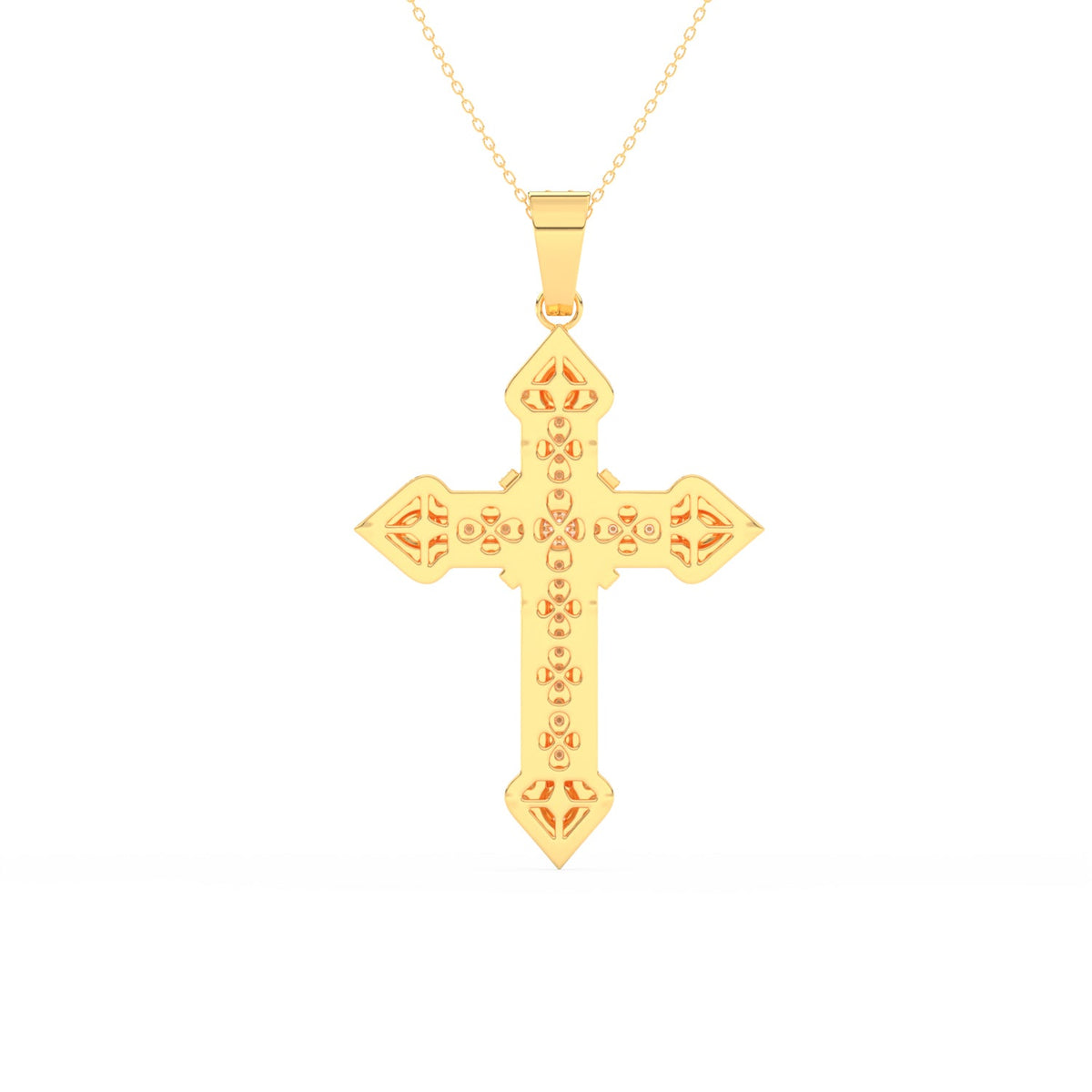 1.51Ct Round Cut Moissanite Men’s Cross Pendant in 14K White Gold