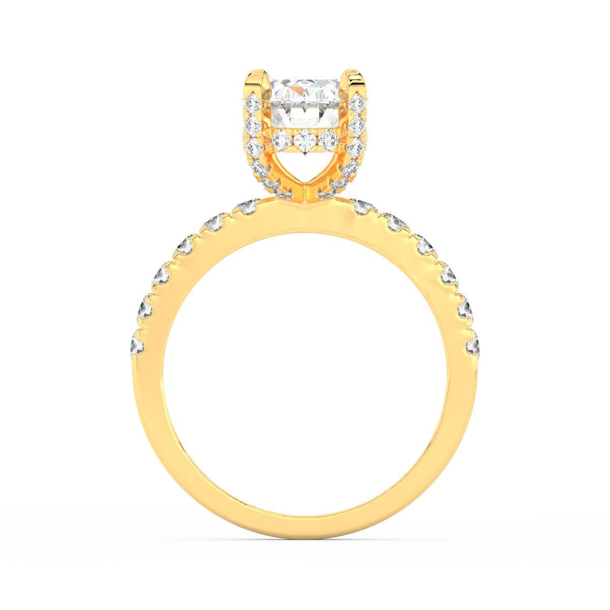 3.18Ct Oval Cut Moissanite Halo Engagement Ring 14K Yellow Gold Plated