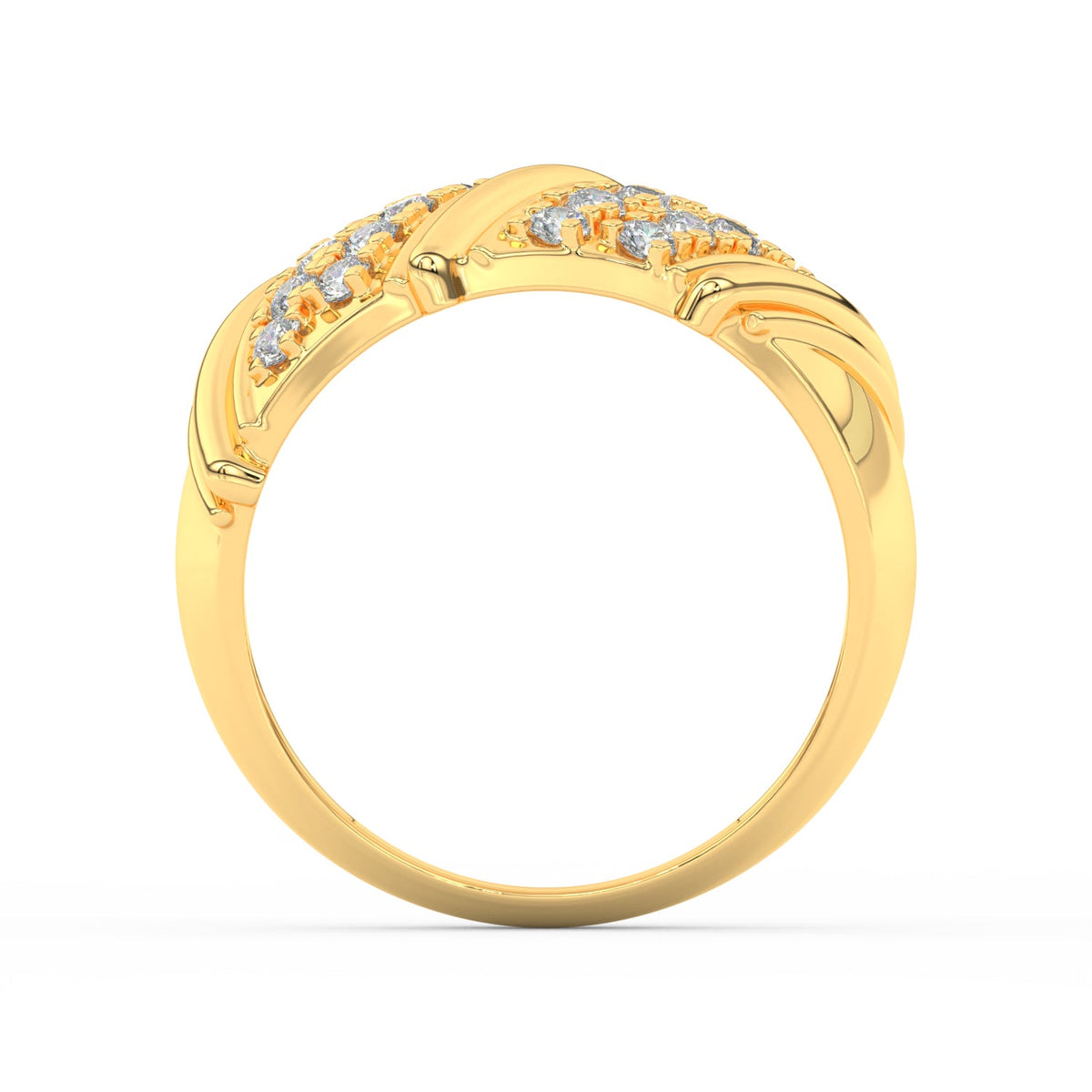 1Ct Round Cut Moissanite Men Cluster Wedding Band Ring 14K Yellow Gold Plated