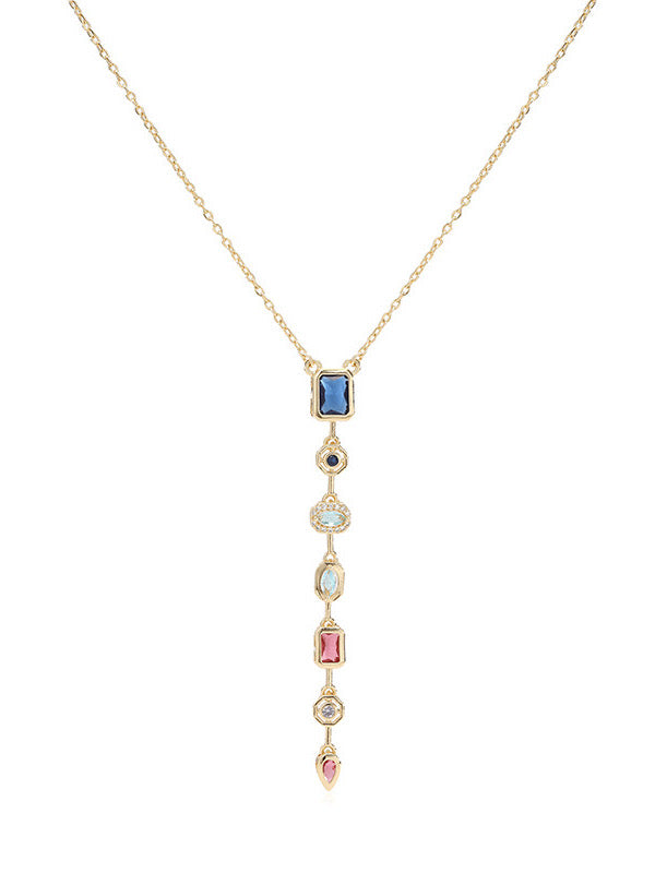 18k gold-plated droplet pendant necklace �? elegant layerable everyday necklace, anti-tarnish and waterproof for evening looks.