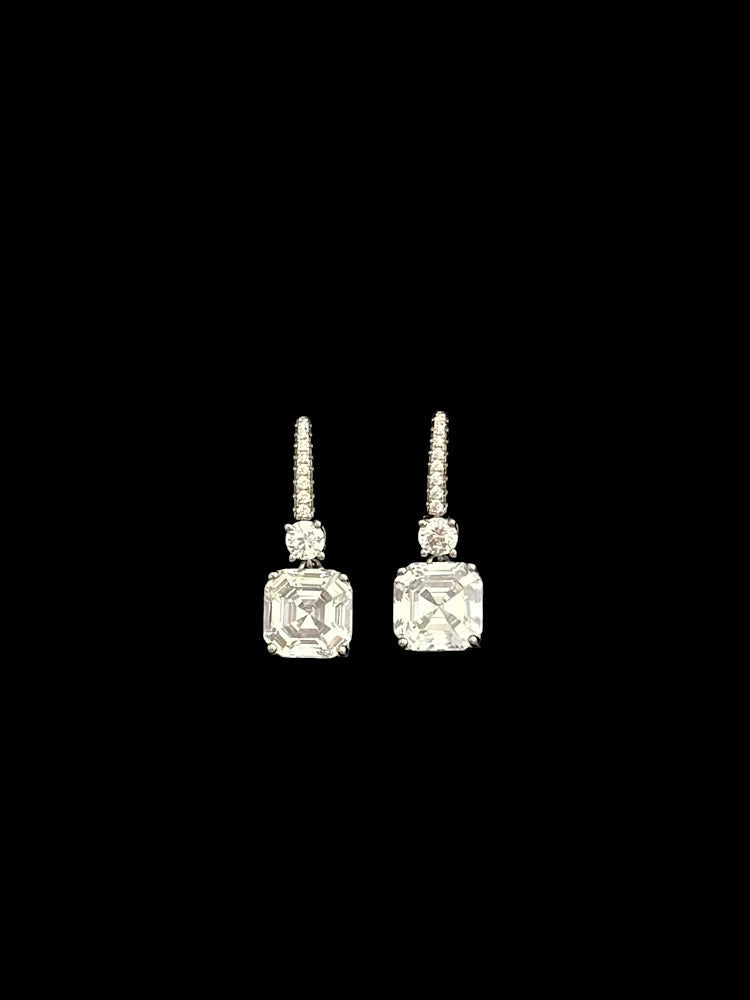 White Stone Earrings Sterling Silver Earrings