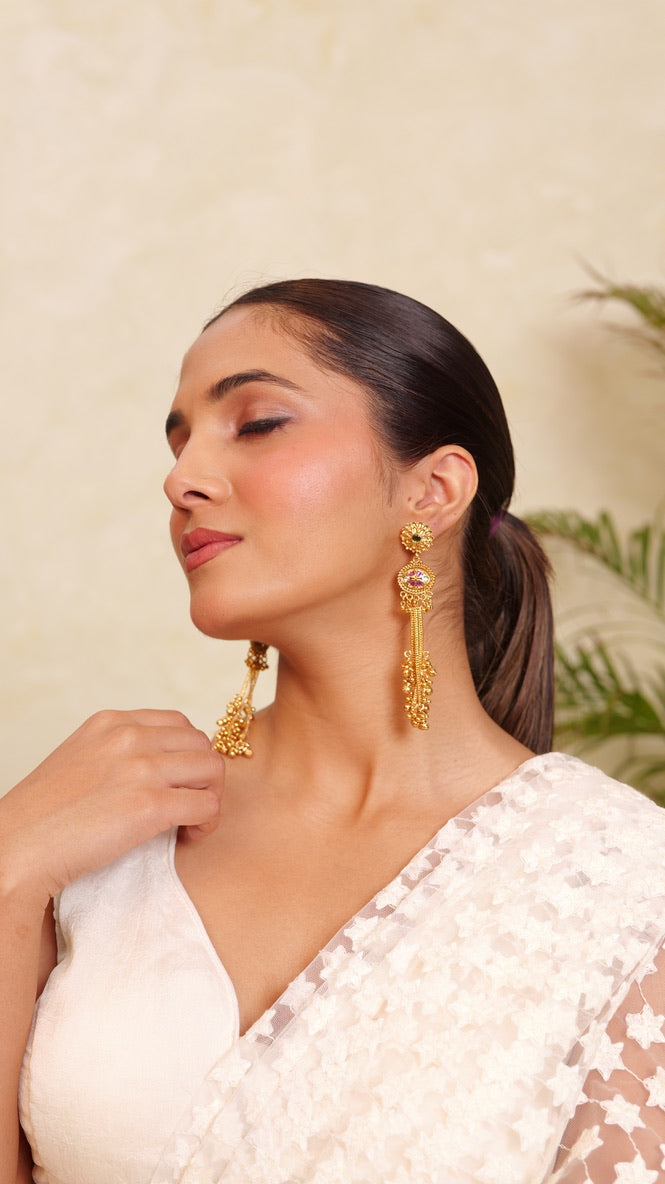 Heera Jaal Tassel Earrings