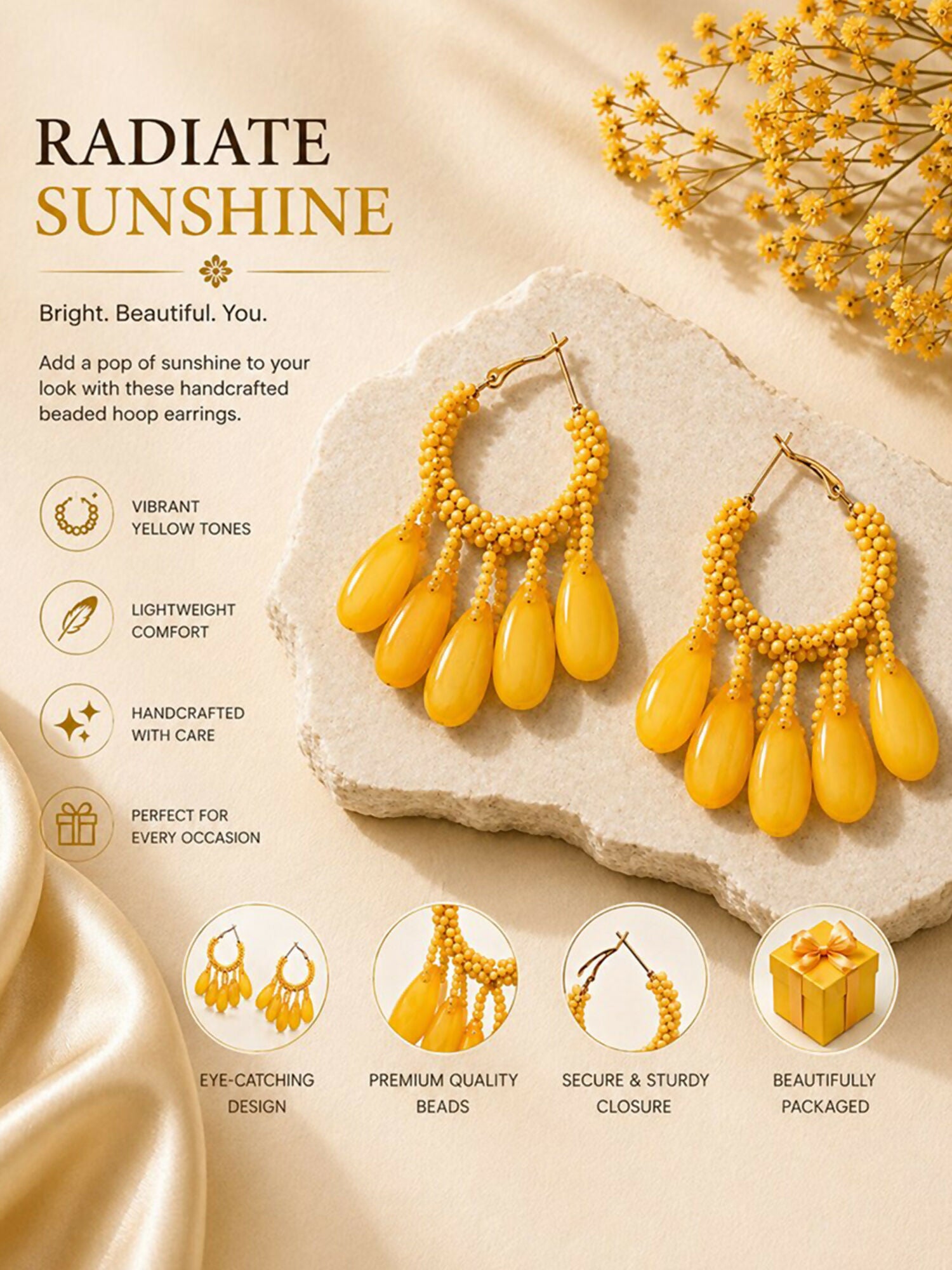 Teardrop Resin Chandelier Earrings