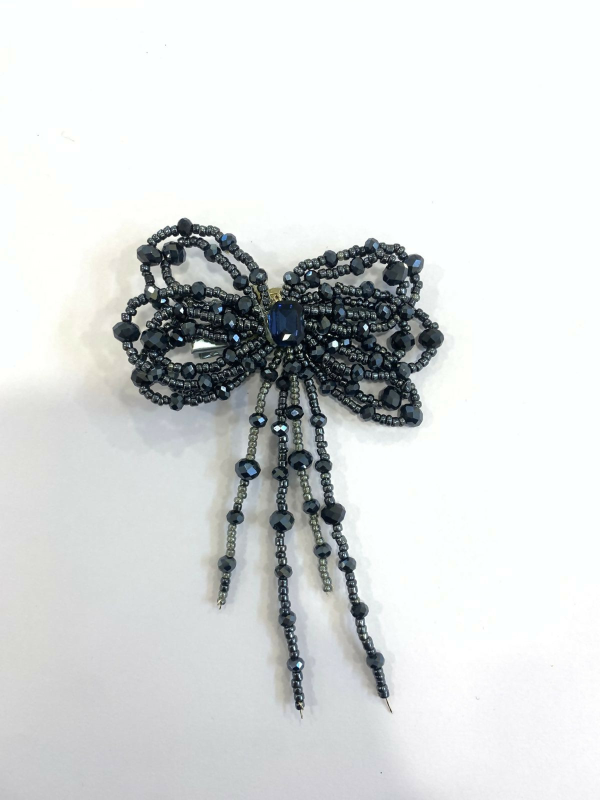 Blue Crystal Beaded Hair Clip BSJ109