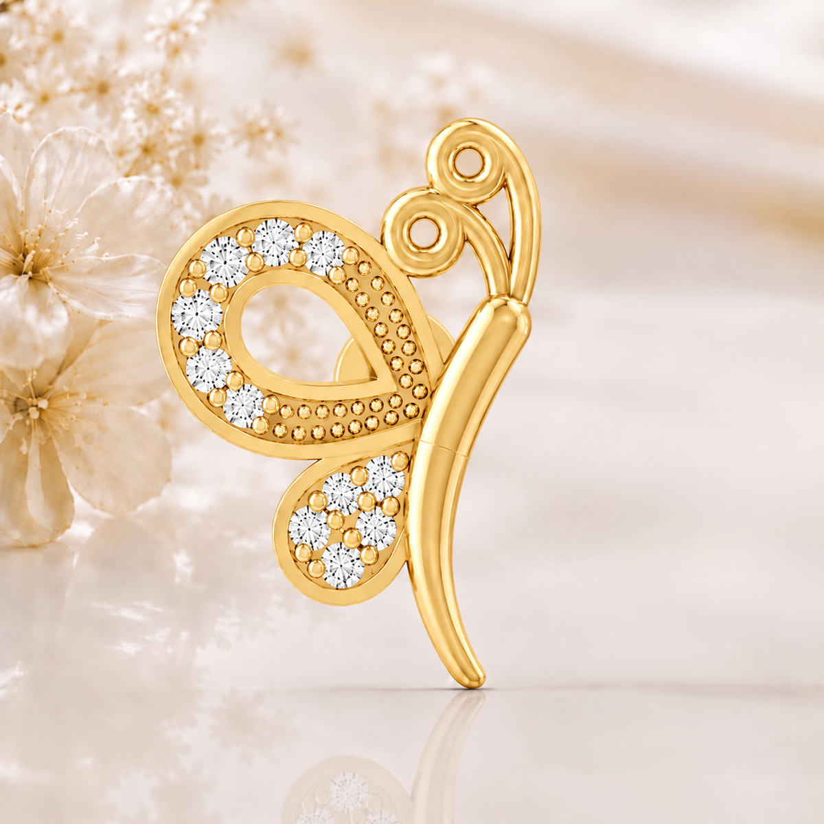 MAIRA Bella Flutter Gold Plated 925 Sterling Silver Butterfly Stud Earrings