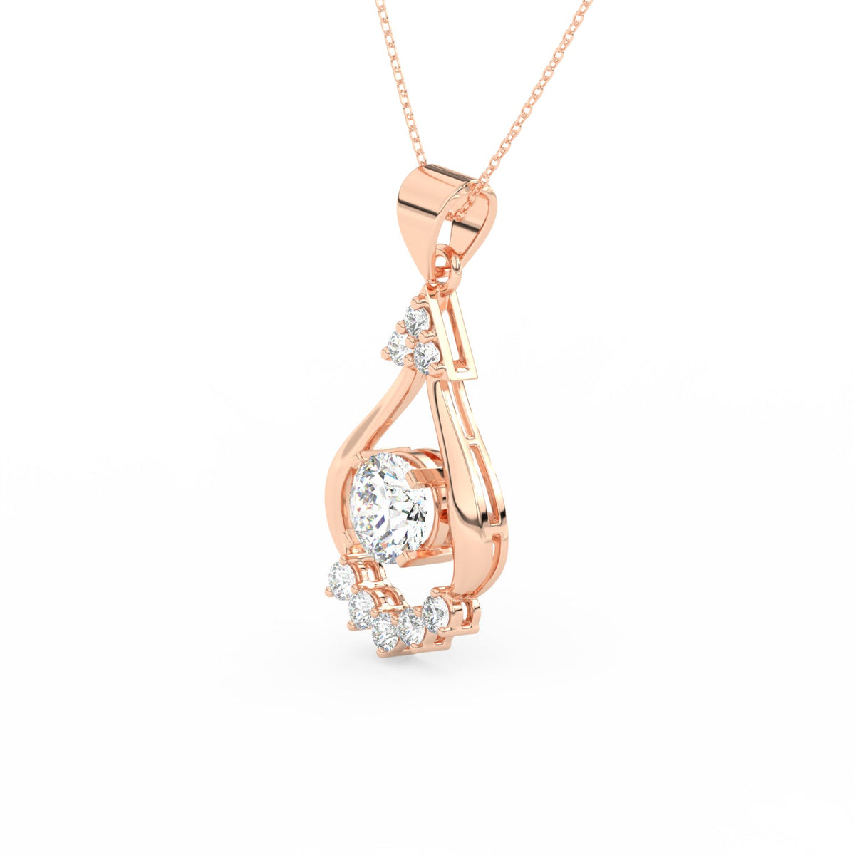 2.44Ct Round Cut Moissanite Teardrop Pendant in 14K Yellow Gold Plated
